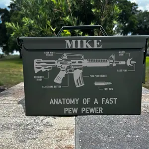 Custom Engraved Ammo Can 50 Cal – Personalized Gift for Him, Veterans, Hunters, or Collectors