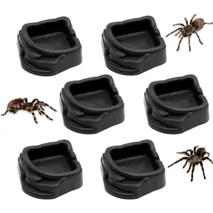 6 Pcs Micro Water Bowls Mini Resin Dish for Tarantula Spider Millipede and Tiny Reptiles Food/Water Dish for Enclosure Accessories (1.65" D, 0.59" H)