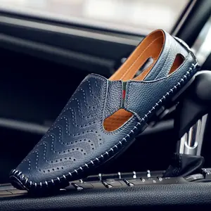 Bdhjydb Men's Low-top Slip-on Driving Loafers with Perforated Holes for Breathability, Flat-soled Casual Slip-on Shoes