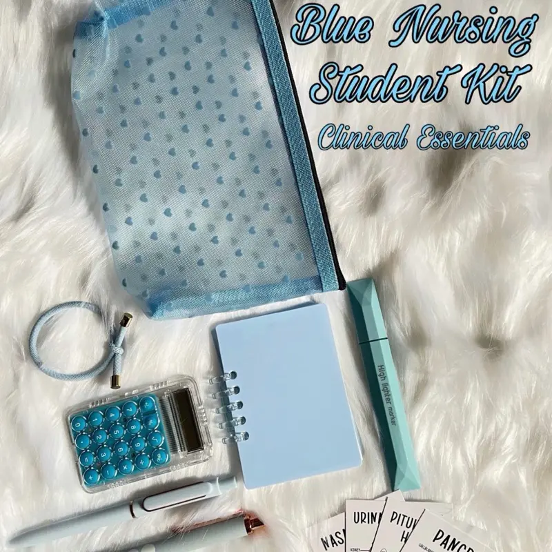 Blue Nursing Student Kit | Clinical Essentials, Pocket Organizer, Penlight, Calculator