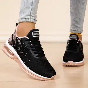 Women's Air Running Shoes - Lightweight Walking Sneakers with Air Cushion Non-Slip Sole for Gym Workout Sports - Purple Mesh Upper Soft Fabric Lining Removable Sockliner