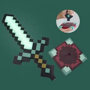 Diamond Sword Night Light Ornament Color Changing Sword Game Accessory Gift Toy Model Table Lamp Decoration Christmas Gift