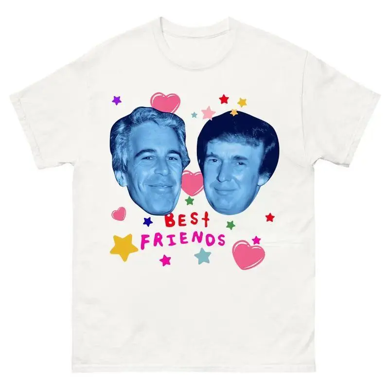 Women's Retro Graphic T-Shirt with Jeffreyyy & Tr*mmppp 1997 Print, American Style Shortsleeve Top, Tshirt