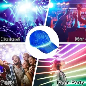 Multicolor Glow Baseball Hat For Men Women Party Club Cool Hip-hop Glowing Hats Concert Bar Neon Party Gift Masks White