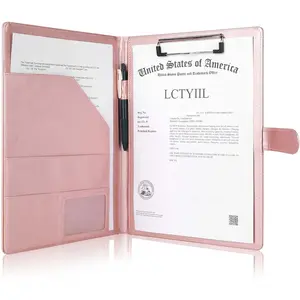 Padfolio Portfolio Folder Binder-Faux Leather Portfolio Folder with Cover for A4 Notepad Holder, Business Portfolio for Resume, Legal Pad, Interview, Letter-Size Padfolio for Women/Men, Rose