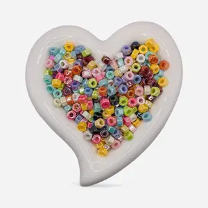 Hex Square & Flower Spacer Bead Mix - Multicolor Beads for Crafting and Jewelry Making