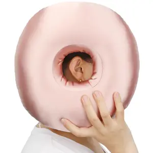 Ear Piercing Pillow - Ear Protection Pillow with Central Hole for Earplugs - Donut Pillow