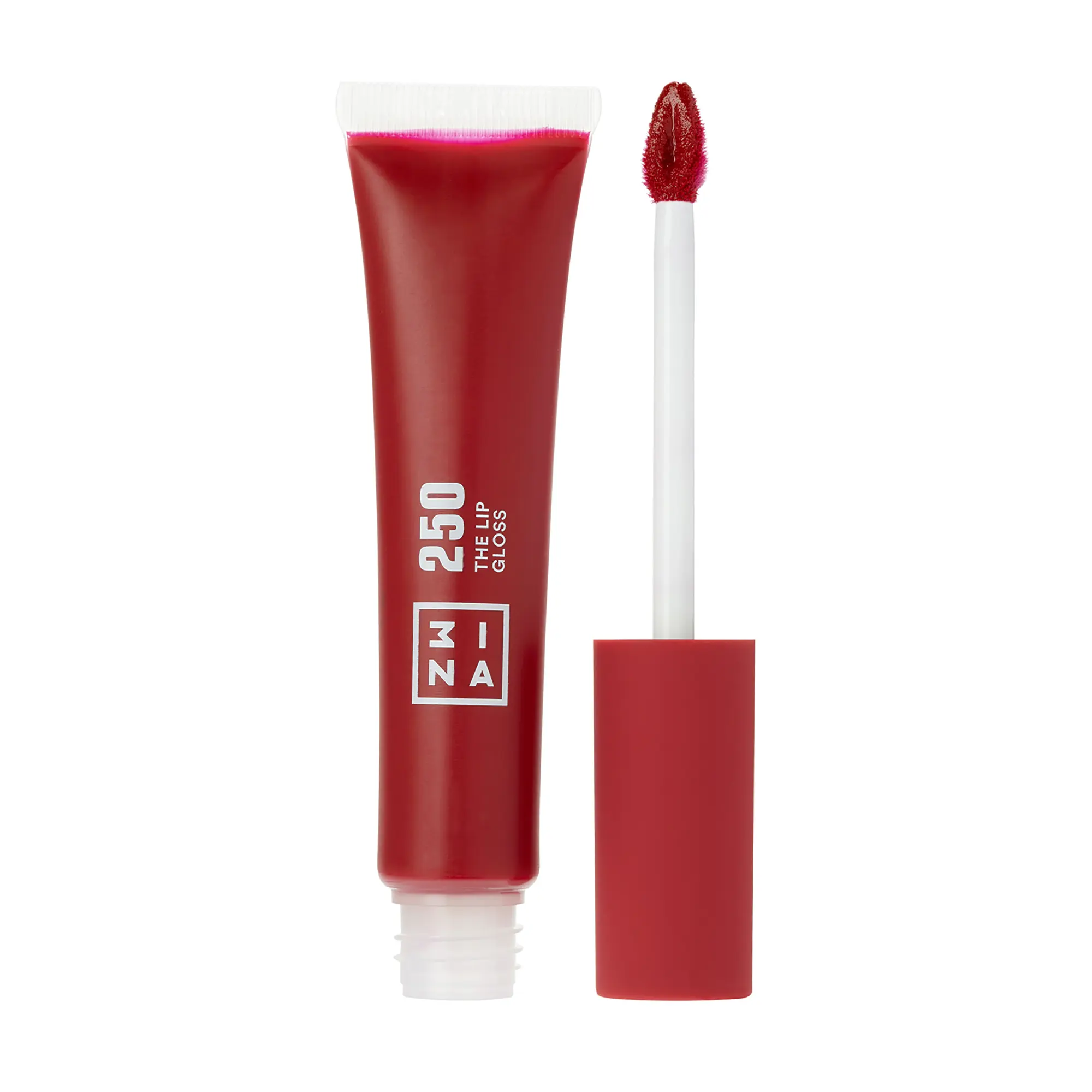 The Lip Gloss - 250 Warm Dark Red by 3INA for Women - 0.27 oz Lip Gloss