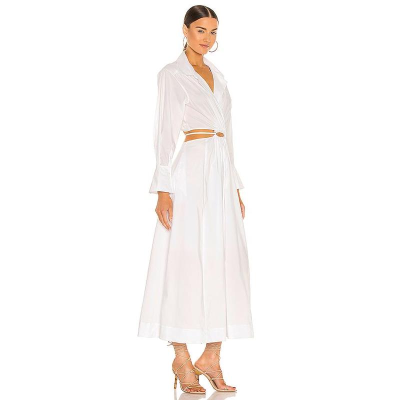 JONATHAN SIMKHAI Alex Pleated Cut Out Dress in White