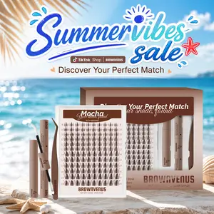 Mocha | BrownVenus Brown Manga Eyelash Extension Kit Fairy Viva Cluster Dark Brown Clusters for a Subtle Glam Brown Fairy Brown Manga Viva Style Soft Alternative to Harsh Black Lashes Perfectly Matched for Fair Skin & Blonde Brown Hair