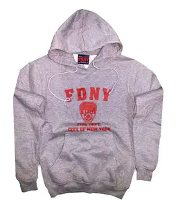 Mens Gray FDNY Hoodie Sweatshirt