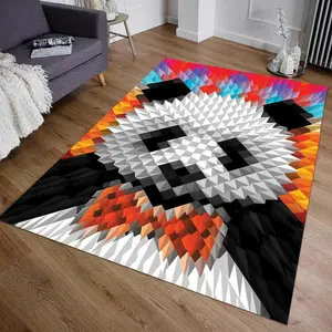 Panda Rug, Fan Carpet, Nonslip Floor Carpet,Teen'S Rug,Area Rug, Halloween Gift For Family, Cute Gift Non-Slip Floor Carpet, Decoration Mat for home Living Room Bedroom, Room Decor, Home Decor