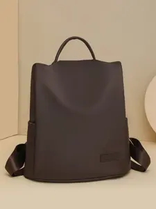 Women's Fashionable Solid Color Backpack, Lightweight Large Capacity Backpack, Casual Versatile Zipper Backpack for Daily Used