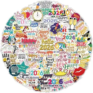 Happy New Year Stickers 2026, Vinyl Waterproof Sticker New Years Eve Party Decorations, New Year Party Favors, New Year Supplies, Gift Decoration Stickers, NYE Decorations 2026(102pcs)