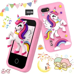 Kids' Smart Digital Phone, Touch Screen HD Dual Camera Phone, Ideal Christmas & Birthday Gift for Kids, Unicorn Themed Kids Game Phone, for 3-10 Year Old Girls, Travel Toy with Music Player, Preschool Learning & Educational Toy
