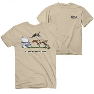 Busch Light Always On Point T-Shirt – Hunting Dog & Pheasant Graphic, Outdoorsman Beer Tee, Classic Comfort Fit, Soft Cotton Unisex