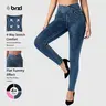 BRXL Women's High-Waisted Crossover Jeggings, Stretchy Denim Pants with Back Pockets, V-Cross Waist for Tummy Control & Flawless Fit, Stylish Women's Wear Sports Bottoms #sohochi #backtoschool