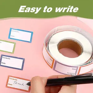 500 Removable Fridge Labels, Self-Adhesive Freezer Tags, Sticky Labels, Easy Clean Kitchen Jam Labels, 8 Color Food Label Roll, Decoration Sticker