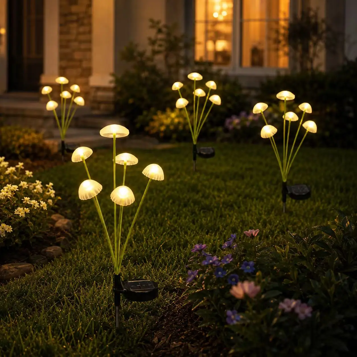 Solar-Powered Mushroom Garden Light,  2/4/8-Pack Solar Garden Lamps, of Outdoor LED Decorative Lights, LED Courtyard Lights for Yard, Patio, and Pathway Lighting, Solar Outdoor Lights, Outdoor Lights  camping essentials   solar outdoor lights