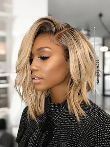 Women's Short Wavy Wig Cap, Synthetic Fiber Headpiece, Easy Wear Rose Net Design, Perfect for Christmas/new Year/daily Use