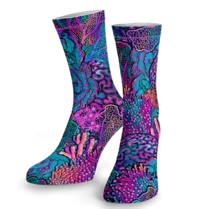 Spacefish Army Coral Kaleidoscope Eco Dive Socks – Quick-Dry, Stretch Fit, One Size