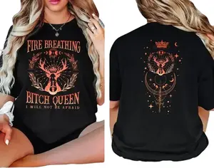 2 Sides Throne Of Glass Fan Shirt, Throne Of Glass Fireheart Sweatshirt, Aelin Galathynius Fireheart Hoodie, Kingsflame Shirt, Book Lover Shirt Top Womenswear Crewneck