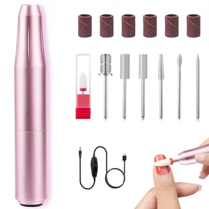 LKEnail Nail Drill Portable USB Electric Nail Drill Compact Electric Professional Nail File Kit Christmas Gifts for Acrylic, Gel Nails, Manicure Pedicure Polishing Shape Tool for Home Salon Use, Purple