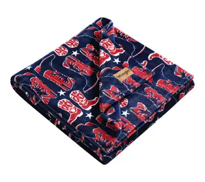 Wrangler Knockin Boots Blue/Red Plush Fleece 50"X70" Throw