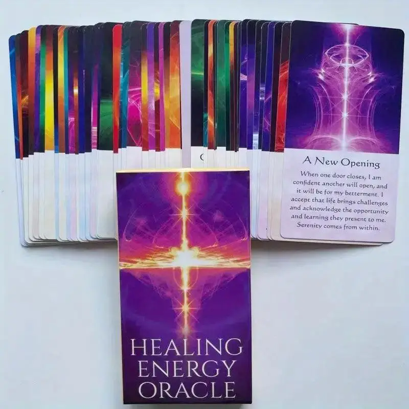 Healing Energy Oracle Card, 1 Box Portable Tarot Card Game, Multiplayer Interactive Card Game, Fun Card Game for Adults
