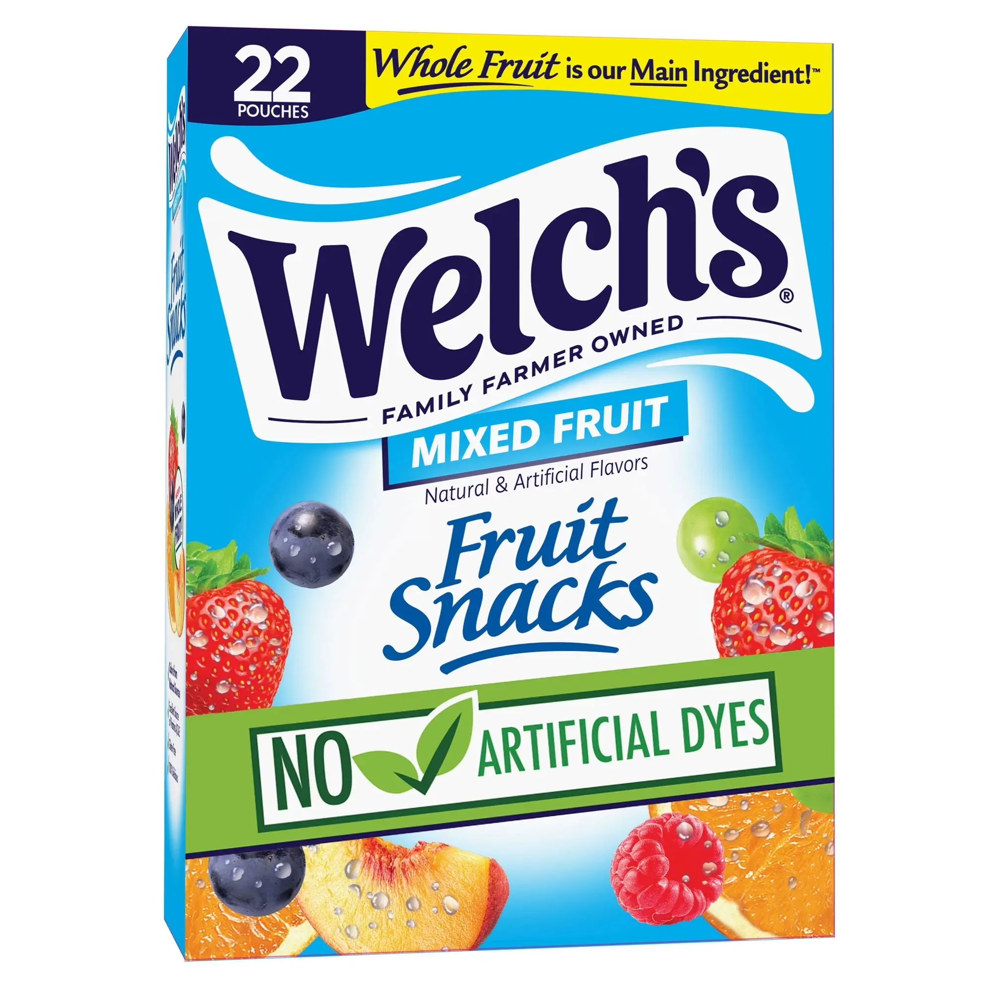 Welch's Fruit Snacks, Mixed Fruit, Soft Kids Snacks, 0.8 oz, 22 Count