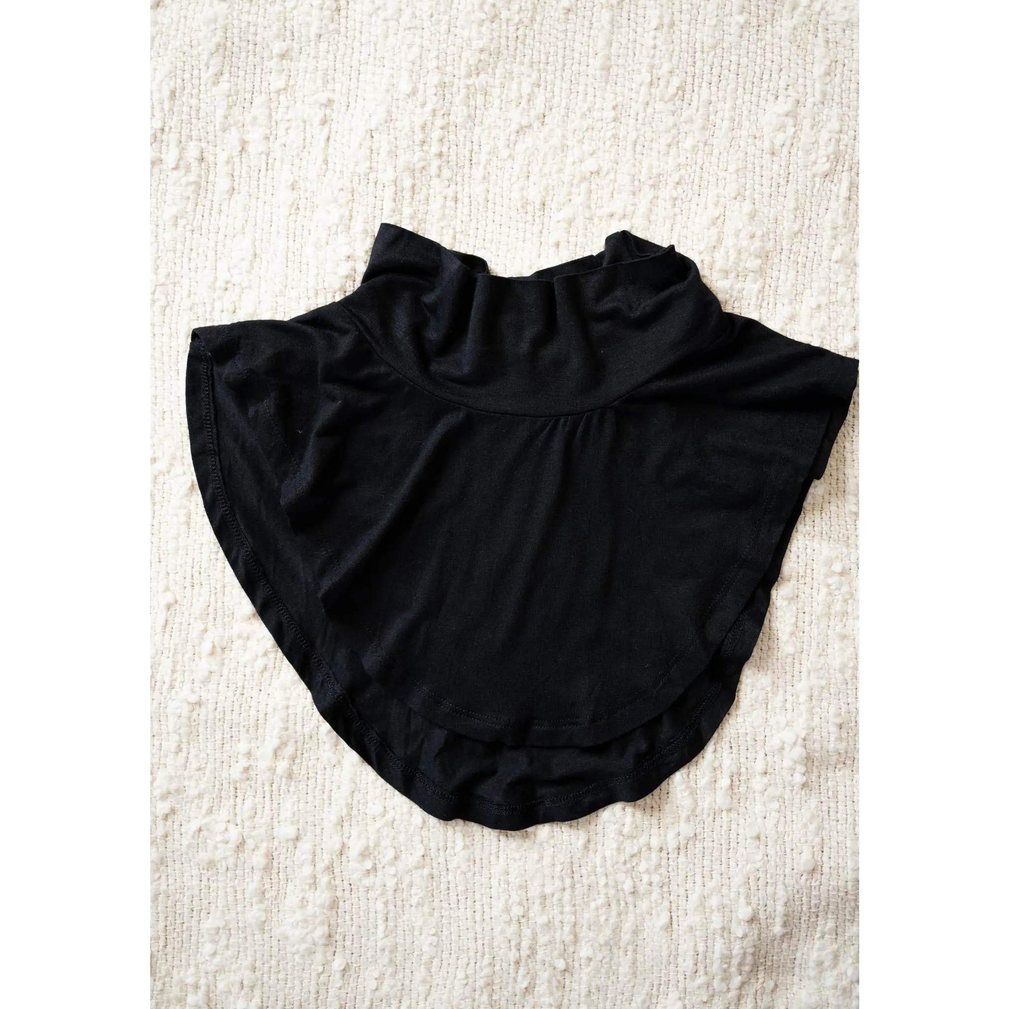 Jersey Mock Collar Neck Piece - Ebony Black