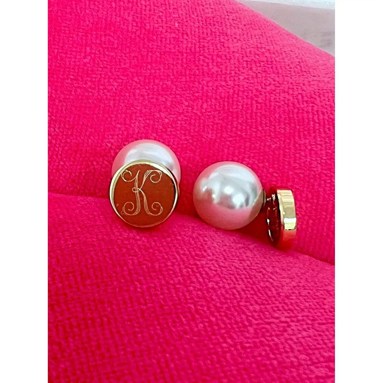 Initial Pearl Peek-a-Boo Studs Initial Pearl Peek-a-Boo Studs