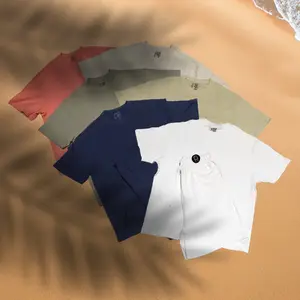 Gman Summer Set - Round Neck Short Sleeve Oversized T-Shirt & Matching Shorts 100% Cotton Casual Style Multiple Colors Drop Shoulder Design Machine Washable 2 pc Set