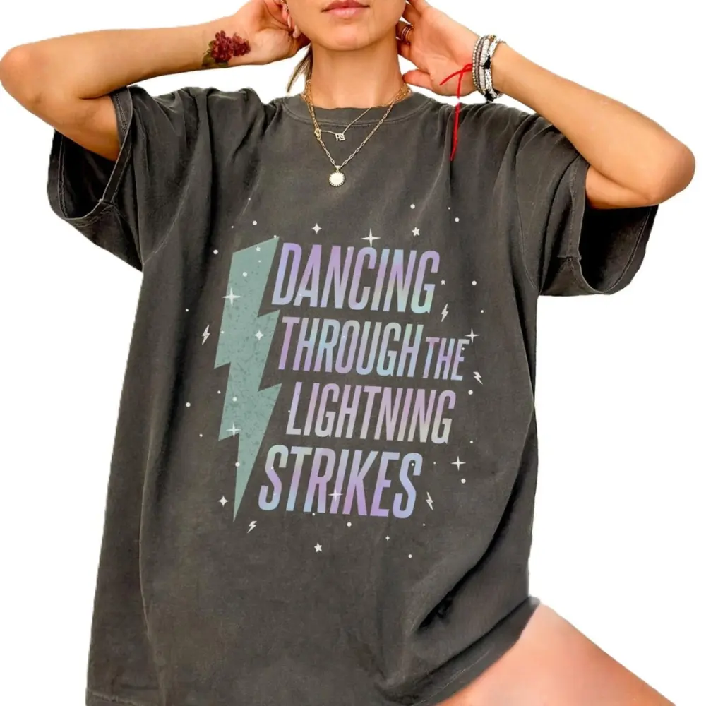 Opalite Showgirl Comfort Colors Shirt, the life of showgirl merch, showgirl merch, Dancing Through The Lightning Strikes, TS Inspired Graphic Tee, Now The Sky Is Opalite