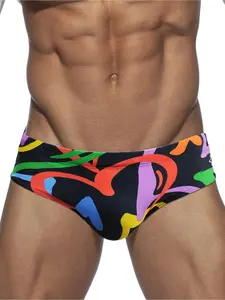 Men's patterned quick-dry triangle underwear, men's swimwear, summer beach swimming shorts