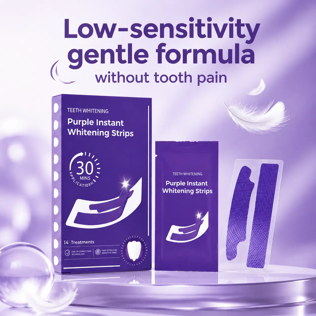 Purple Teeth Whitening Strips 14/28 Whitening Sessions -Nano-Hydroxyapatite Safe for Enamel - Non Sensitive Teeth Whitening - Peroxide-Free The Purple Duo - Purple Teeth Whitening Strip [14 Uses] + Purple Teeth Whitening Strips - [14 Whitening Sessions]