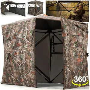 Hunting Tent for Deer Blind Platform Kit with Folding Chair - Ideal Ground Blind Bow Holder - Pop-up Tent for 2 Persons - Professional Hunting Tent for Deer Ground Blinds & Archery Ground Blind