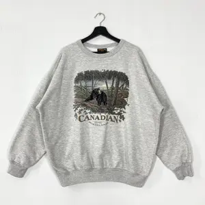 [Freeship] Vintage 90s Outdoor Outfitters Sweatshirt, Bear Crewneck Deer Sweater Pullover, Wildlife Unlimited Print Logo, top menswear womenswear