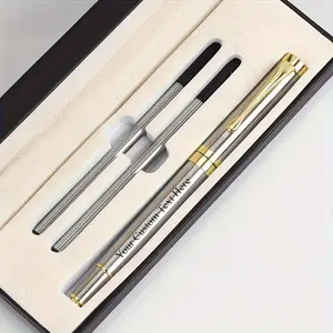 Premium Custom Metal Ballpoint Pen (Click Action) — Personalized Logo/Text Option, 0.5mm Black Refill, Includes Elegant Gift Box — Perfect for Corporate Gifts, Promotions, Business Events, Back‑to‑School & Graduation Presents