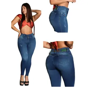 7909 Jean's Colombianos Cintura Alta levanta cola butt lifter high waist faja tummy control