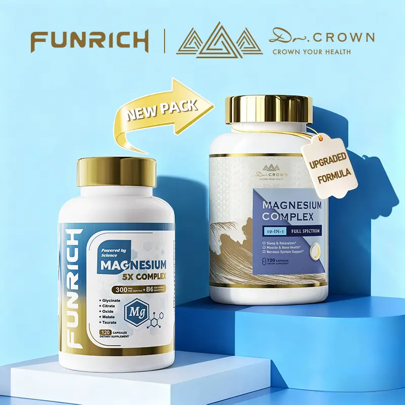 Dr. CROWN 10-in-1 Magnesium Supplement for Sleep Support & Relaxation, Muscle, Nerve & Heart Health - 120 Capsules