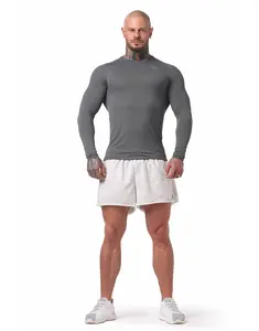 Brad - Men's Compression Long Sleeve | Muscle Support, Silver Logos, Performance Fit