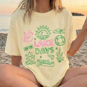 Comfort Colors Lake Days Shirt, Summer Shirt, Boating Shirt, River Life, lake Lover Gifts, Summer Vacation Graphic Tee, Trendy Summer Top