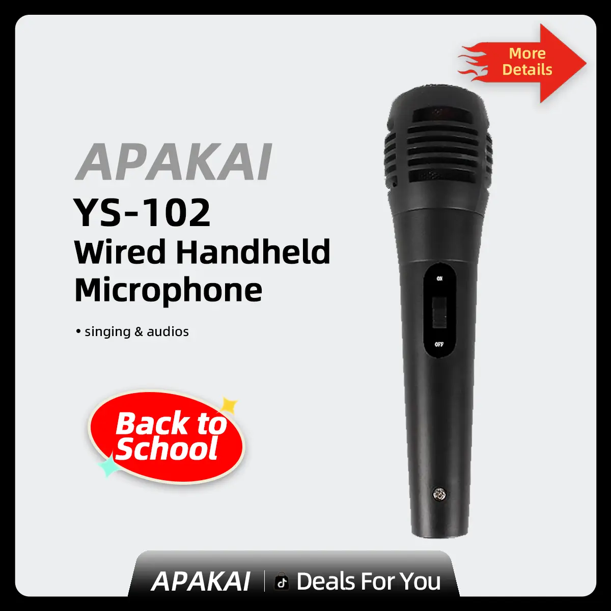 [Back To School] Buy 2 Get 1 Free YS-102 Dynamic Wired Handheld Karaoke Microphone