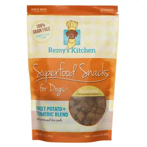 Remy's Kitchen Sweet Potato Turmeric Superfood Snacks for Dogs, Freeze dried Dog Treats, 3.5oz