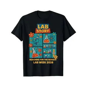 Lab Story Lab Week 2026 T-Shirt, Medical Lab Tech Graphic Tee, Reaching For The Results Casual Outfit, Lab Week 2026 Shirt
