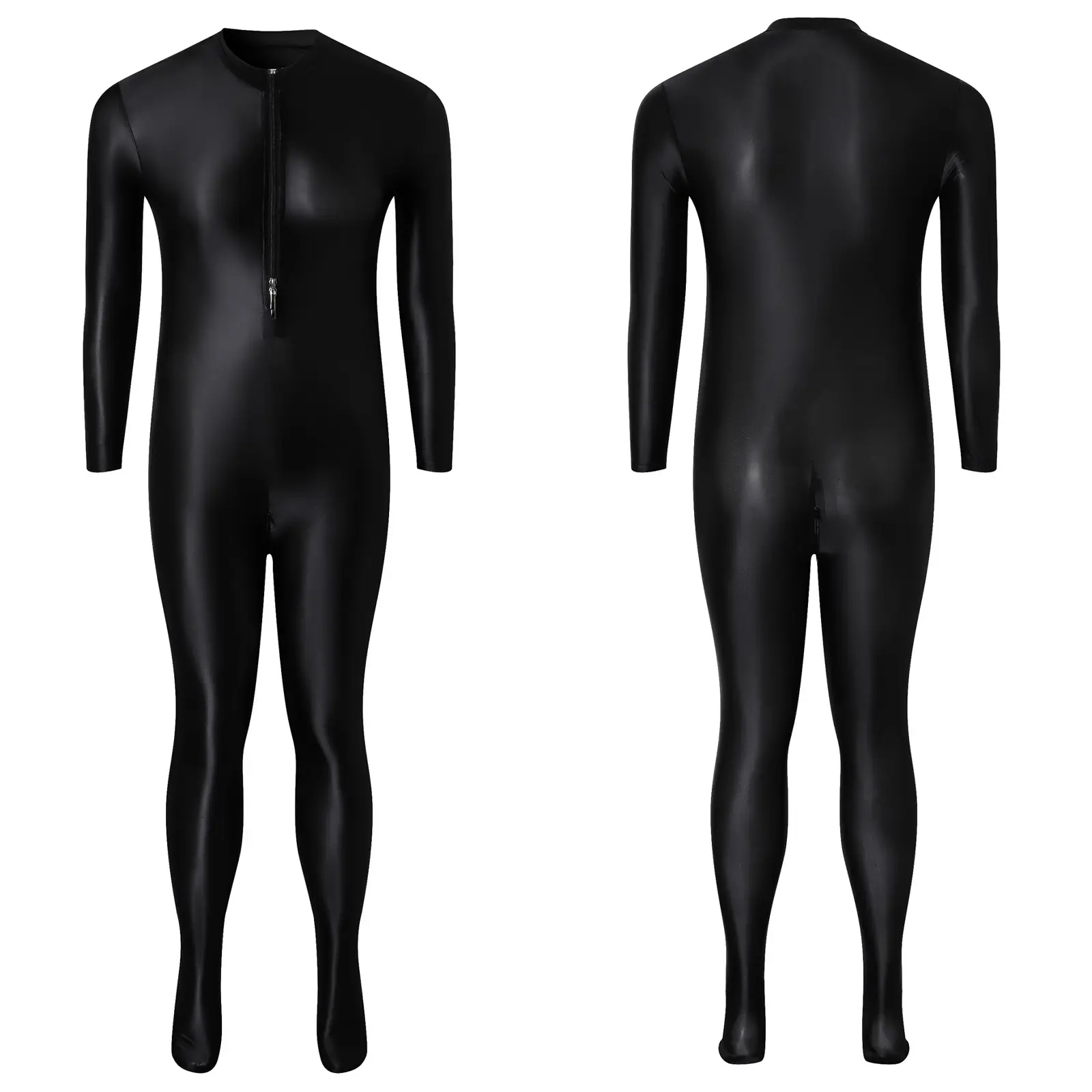 Women's Satin Shiny Full Bodysuit High Elasticity for Cosplay Party Show Comfort Womenswear