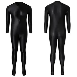 Women's Satin Shiny Full Bodysuit High Elasticity for Cosplay Party Show Comfort Womenswear