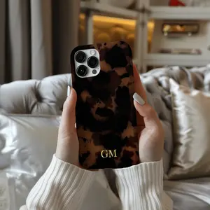Tortoise Shell Phone Case, Boho Personalized Name Gift For Her, iPhone 15, 14, 13, 12, 11, iPhone 16 Pro Max Case, Samsung S24 S23 S22 S21