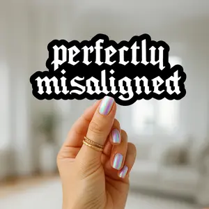 Sleep Token Sticker – Perfectly Misaligned Lyric from Alkaline in Gothic Font with Misaligned Letters – Aesthetic Band Sticker for Alt Girls, Emo Fans, and Vessel Worshippers – Dark Lyric Merch for Laptops, Journals, and Water Bottles
